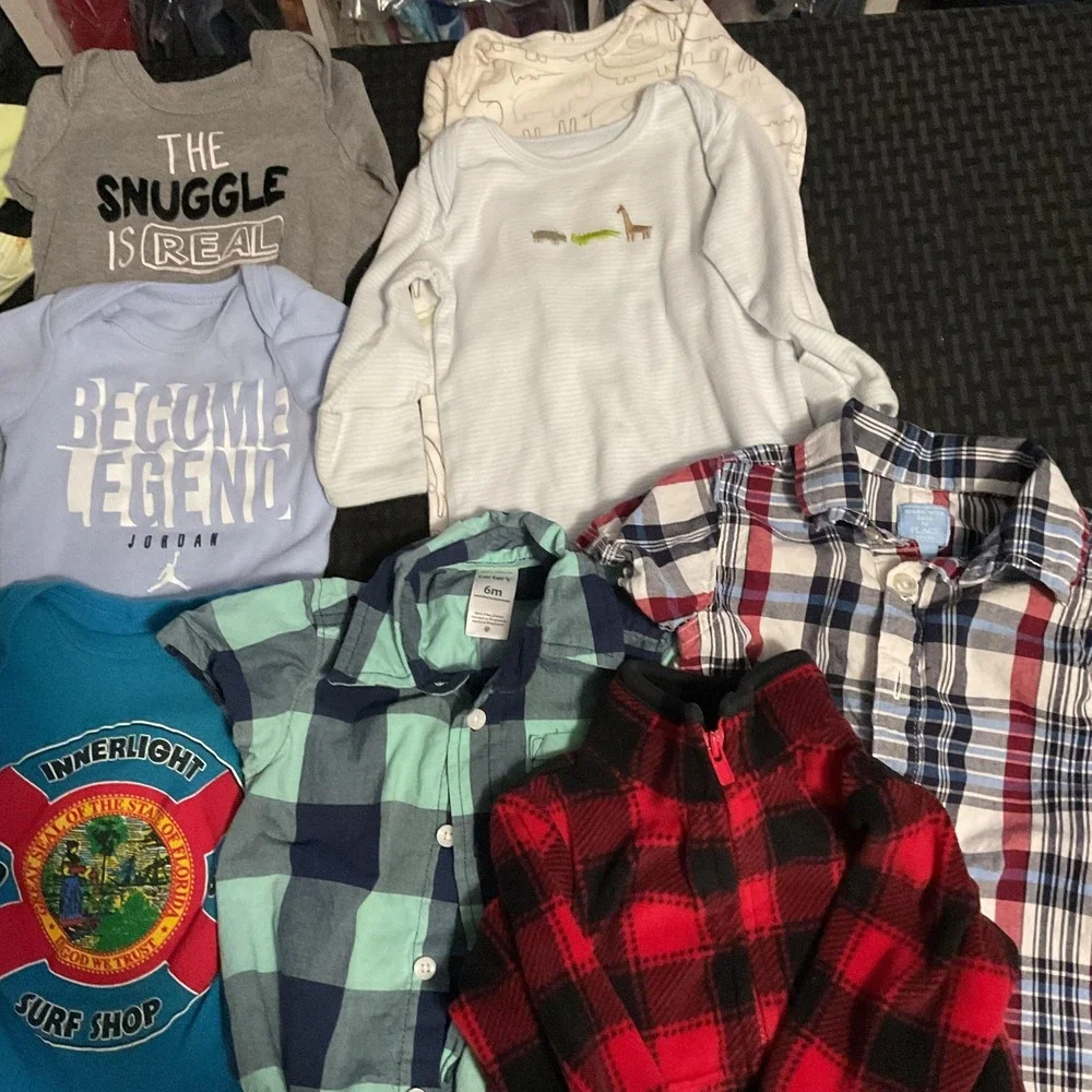 Mixed Brands Clothes Lot‎ Boys 0-6M Multicolor Bodysuits Pants Sweater 31pc